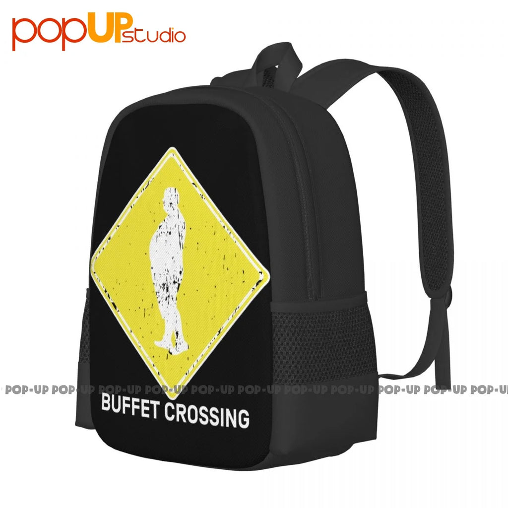Buffet Crossing Sign Backpack Large Capacity Travel Softback Sports Style