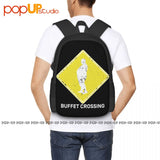 Buffet Crossing Sign Backpack Large Capacity Travel Softback Sports Style