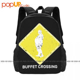 Buffet Crossing Sign Backpack Large Capacity Travel Softback Sports Style