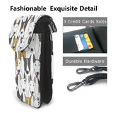 Bull Terrier Prints Crossbody Wallets Leather Messenger Bag