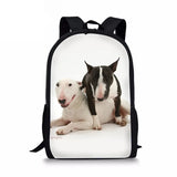 Bull Terrier School Bags for Girls Boys Teenages Schoolbag Dog Printing