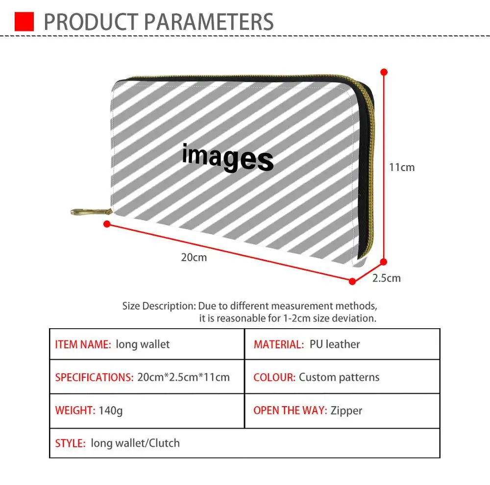 Bulldog Pattern Long Wallets Zipper Phone Bag for Girls Animals Clutch Purse