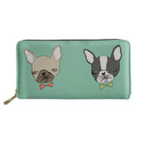 Bulldog Pattern Long Wallets Zipper Phone Bag for Girls Animals Clutch Purse