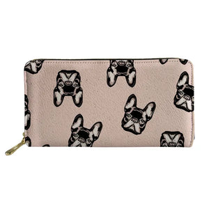 Bulldog Pattern Long Wallets Zipper Phone Bag for Girls Animals Clutch Purse