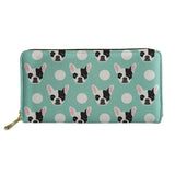 Bulldog Pattern Long Wallets Zipper Phone Bag for Girls Animals Clutch Purse