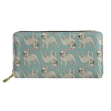 Bulldog Pattern Long Wallets Zipper Phone Bag for Girls Animals Clutch Purse