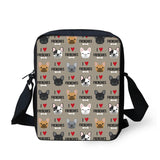 Bulldog Pug Dog Mini Messenger Bags Girls Shoulder Bookbag Christmas Gift