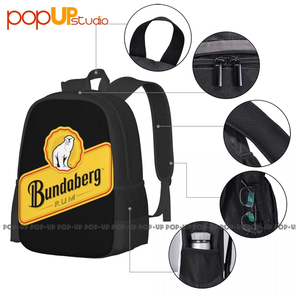 Bundaberg Rum Alcohol Bear Backpack Large Capacity Portable Shopping Bag