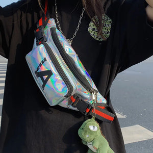 Bungee Bag Handbags Laser Waist Bag Hip-hop Shoulder Messenger Bag