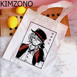 Bungou Stray Dogs Shopping Bag Canvas Tote Reusable Reciclaje Net Sacola Woven