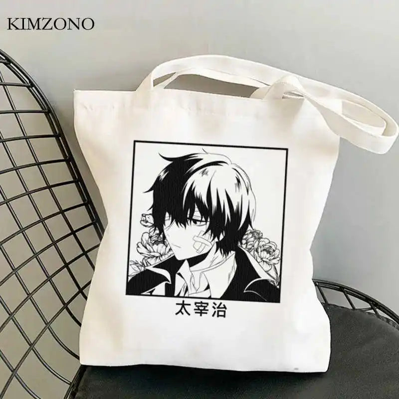 Bungou Stray Dogs Tote Shopping Bag Foldable Woven Sac Toile