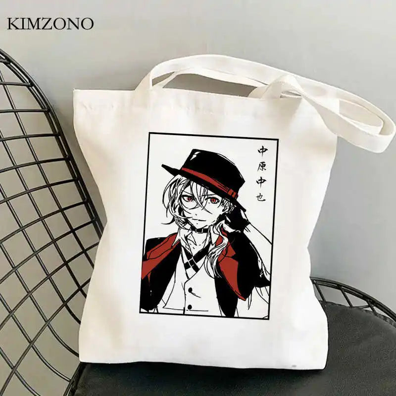 Bungou Stray Dogs Tote Shopping Bag Foldable Woven Sac Toile