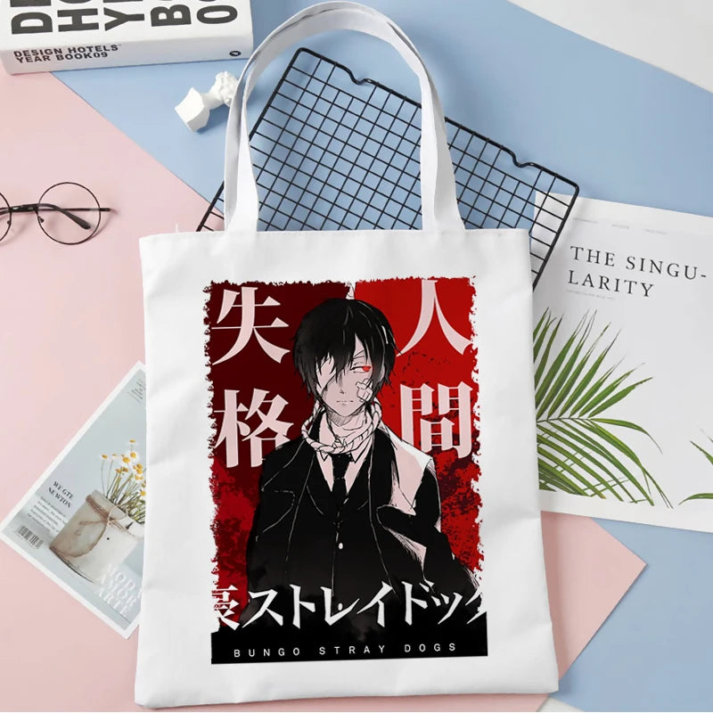 Bungou Stray Dogs reusable grocery bag cotton foldable string sack