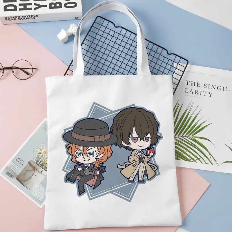Bungou Stray Dogs reusable grocery bag cotton foldable string sack