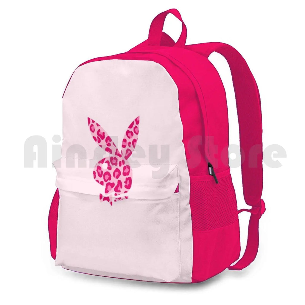 Bunny-Leopard Print Outdoor Hiking Backpack Waterproof Camping Travel