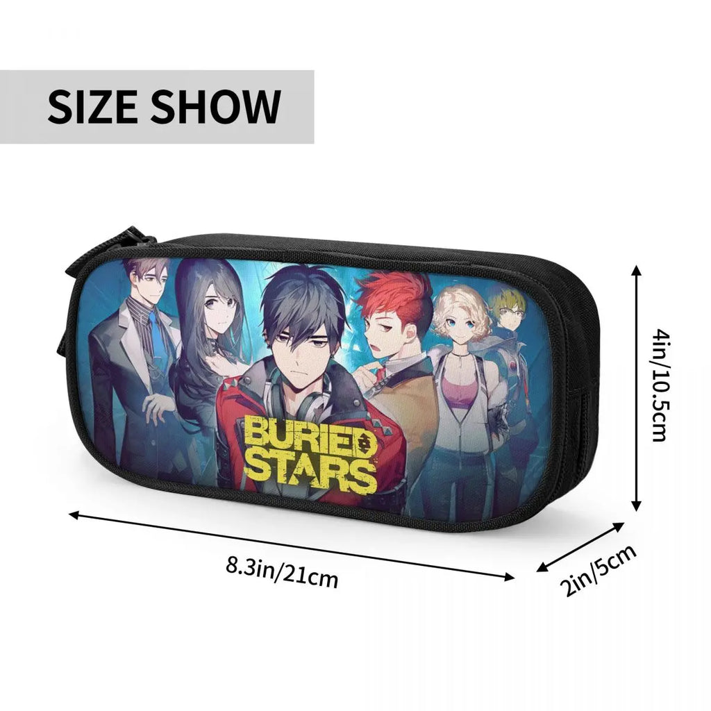 Buried Stars Pen Box Student School Anime Zipper Pen Bag