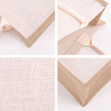 Burlap Bag with Laminated Interior, Women Shopping Grocery Bags