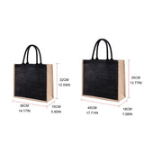 Burlap Bag with Laminated Interior, Women Shopping Grocery Bags