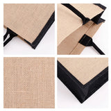 Burlap Bag with Laminated Interior for Women Shopping