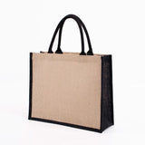 Burlap Bag with Laminated Interior for Women Shopping