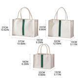 Burlap Jute Tote Bag Handle Resuable Grocery Beach Pool Wedding