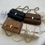 Burminsa Quilted Shoulder Bag PU Leather Flap Crossbody Handbag