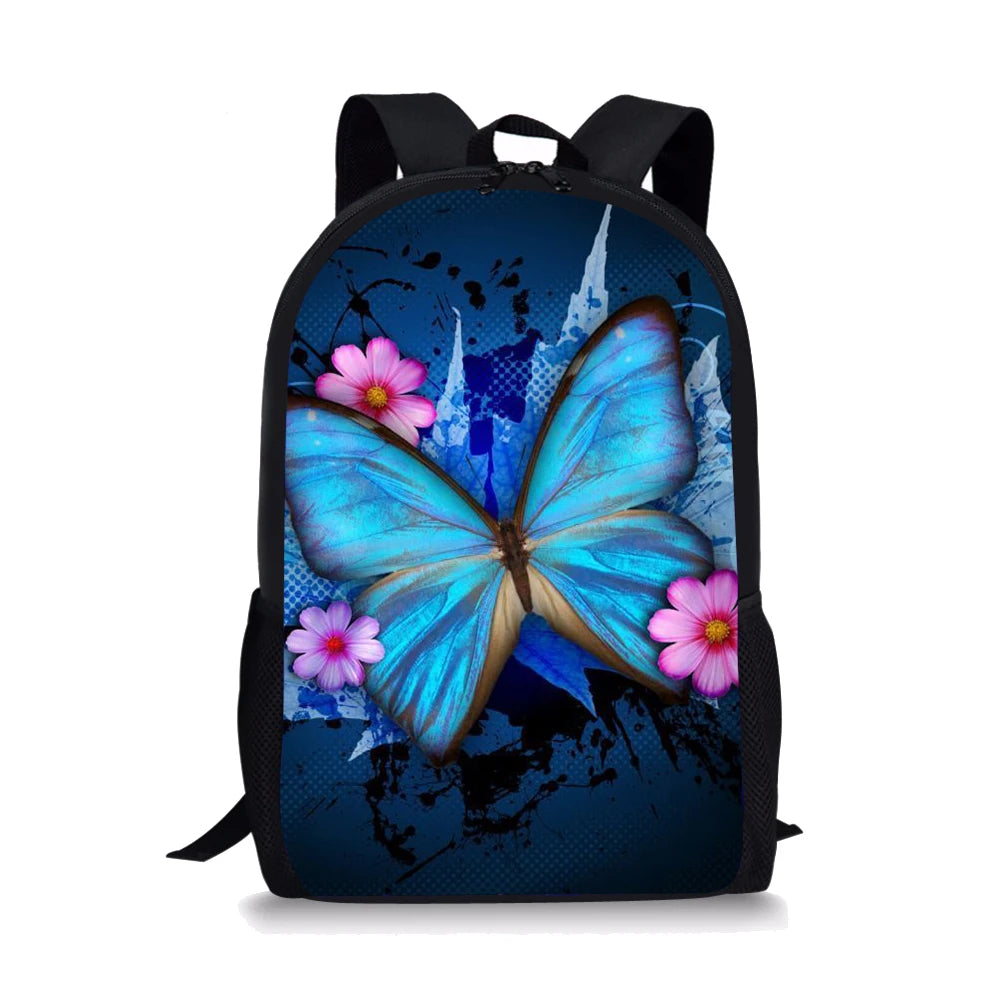 Butterfly Element Print School Backpacks for Teenager