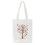 Butterfly Tree Canvas Women Shopping Bags Mom Life Girl Shoulder Cloth Bags