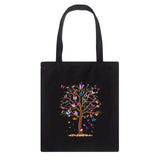 Butterfly Tree Canvas Women Shopping Bags Mom Life Girl Shoulder Cloth Bags