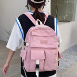 Buylor Canvas Women Backpack Travel Student School Bag for Girls