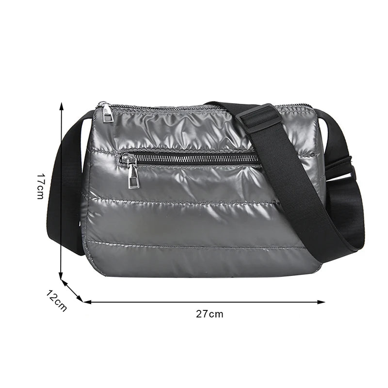 Warm Women Shoulder Bag Flap Nylon Cotton Crossbody Handbag
