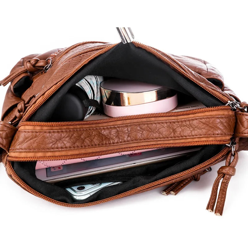 Buylor Women Shoulder Bag PU Leather Messenger Bag Large Capacity
