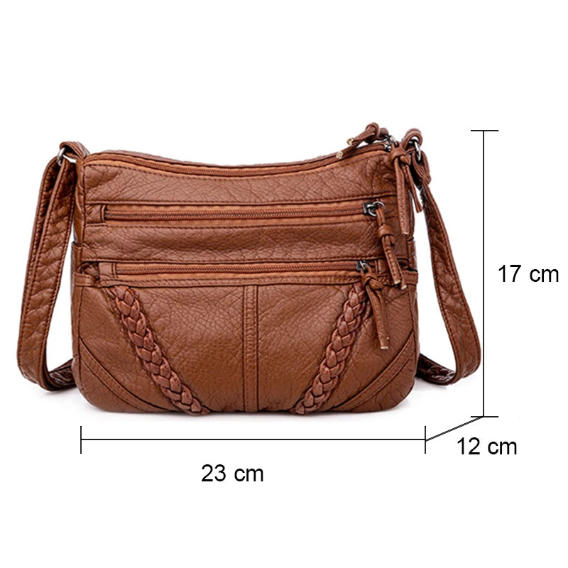 Buylor Women Shoulder Bag PU Leather Messenger Bag Large Capacity