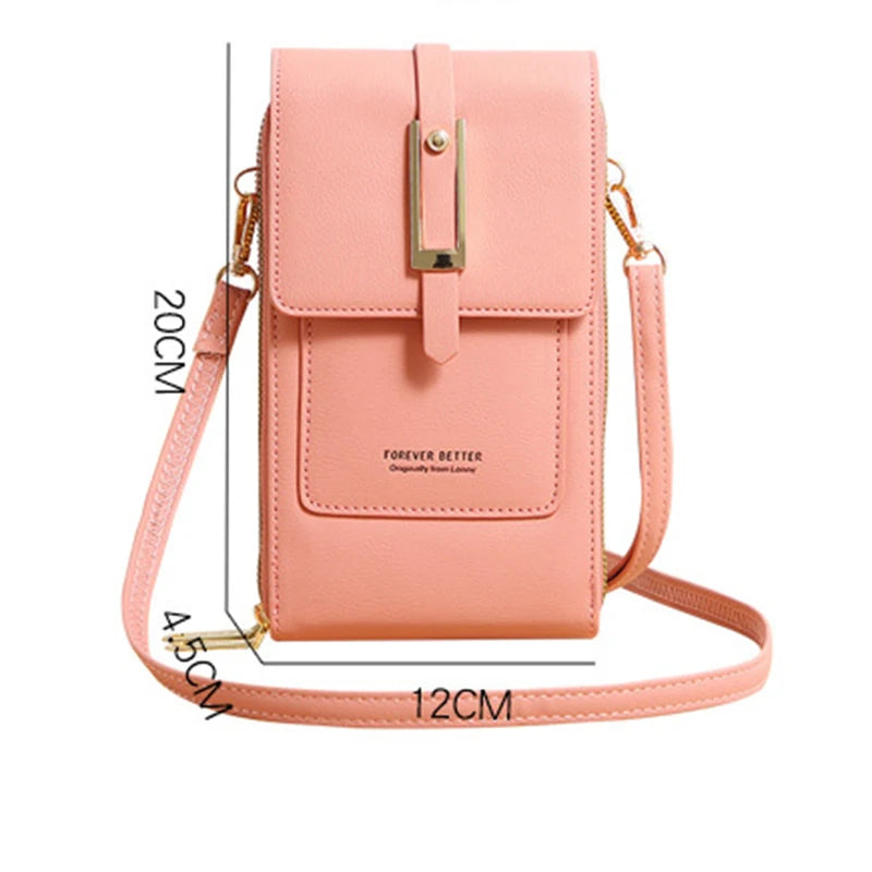 Buylor Women's Bag Touch Screen Shoulder Phone Bags RFID Anti-theft Brush Wallet