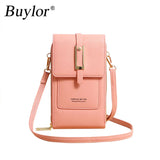 Buylor Women's Bag Touch Screen Shoulder Phone Bags RFID Anti-theft Brush Wallet