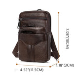 Men's Vintage Leather Messenger Bag Shoulder Bag Phone Business Waist Pouch