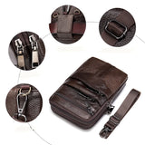 Men's Vintage Leather Messenger Bag Shoulder Bag Phone Business Waist Pouch