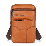 Men's Vintage Leather Messenger Bag Shoulder Bag Phone Business Waist Pouch