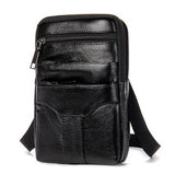 Men's Vintage Leather Messenger Bag Shoulder Bag Phone Business Waist Pouch