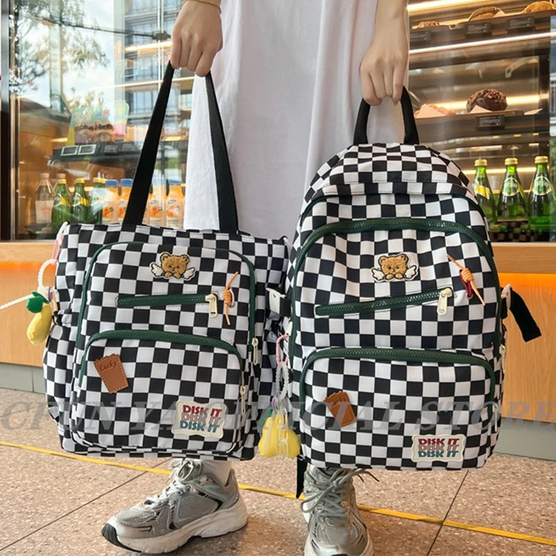 2 Pcs Teen Girls Schoolbag Shoulder Bag Large Capacity College Bookbag