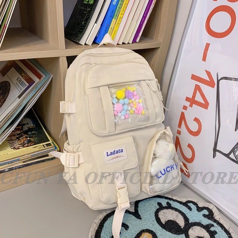 Junior School Bag Multifunctional Teen Girl BookBag Large Capacity