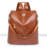 Soft Leather Backpack Woman's Bag High Capacity Travel Backpacks