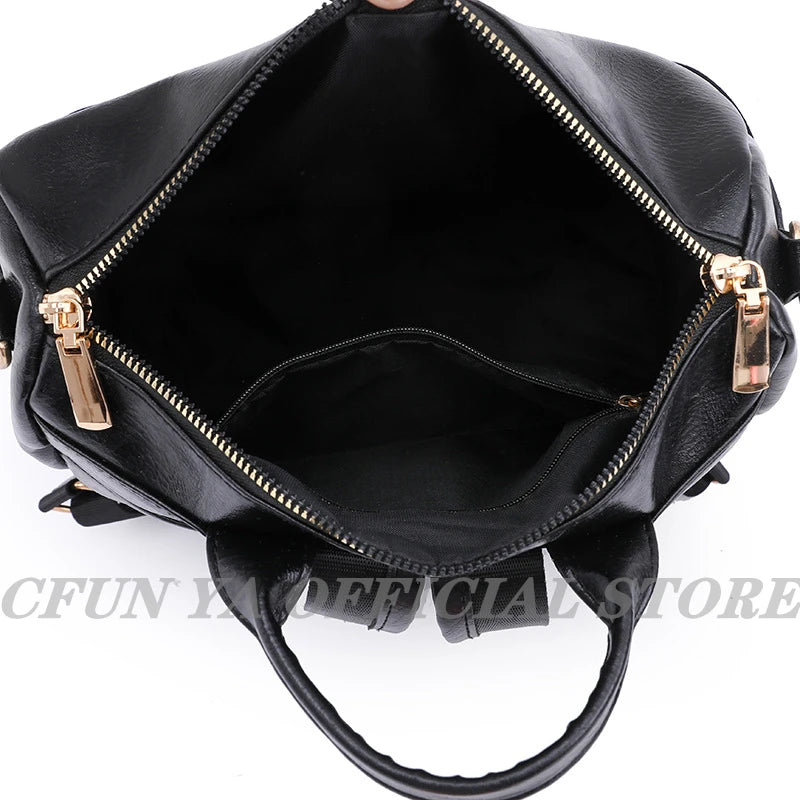 Soft Leather Backpack Woman's Bag High Capacity Travel Backpacks