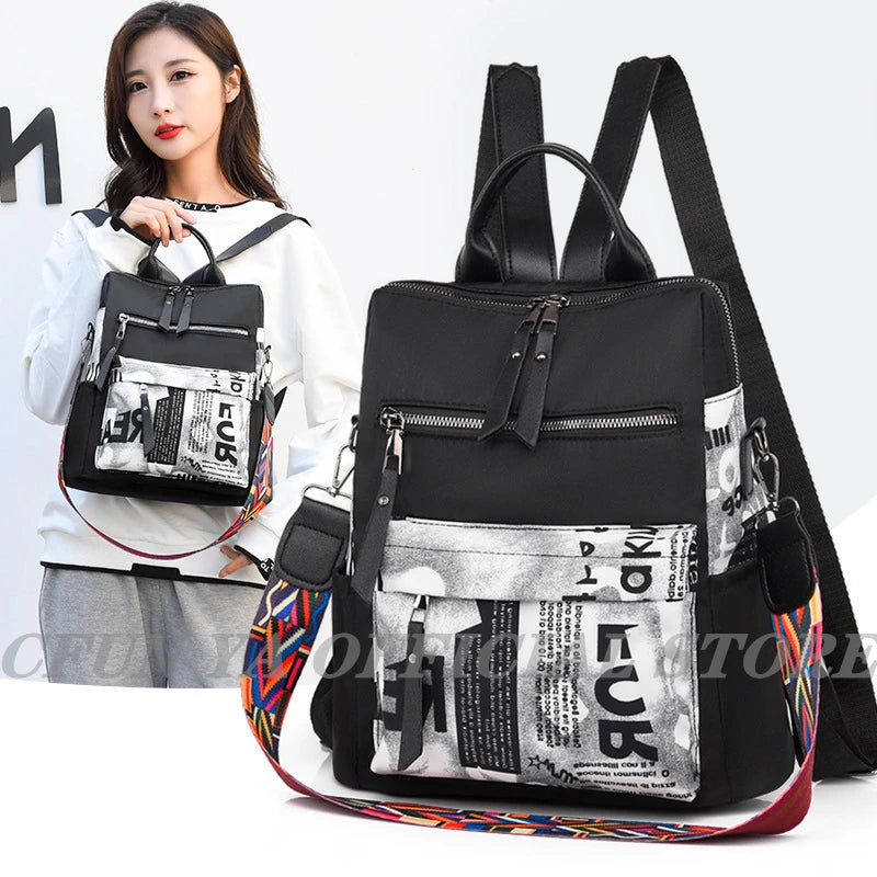 Casual Female Oxford Backpack Teenagers Girls Packbag School Bags