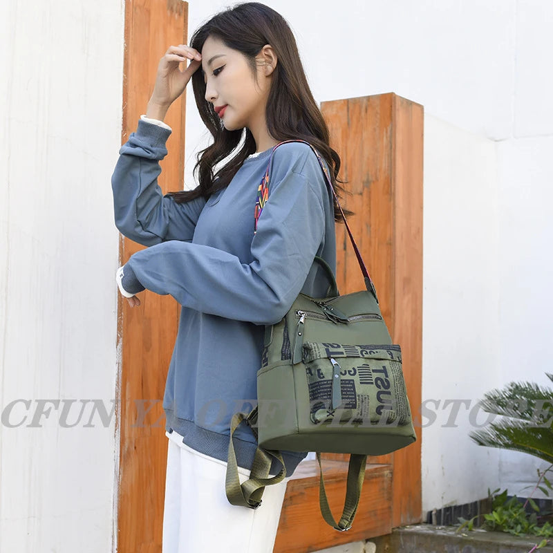 Casual Female Oxford Backpack Teenagers Girls Packbag School Bags