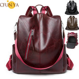 Women's PU Leather Backpack Schoolbag for Teenage Girl