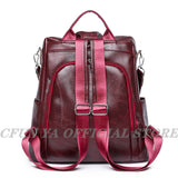 Women's PU Leather Backpack Schoolbag for Teenage Girl