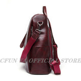 Women's PU Leather Backpack Schoolbag for Teenage Girl