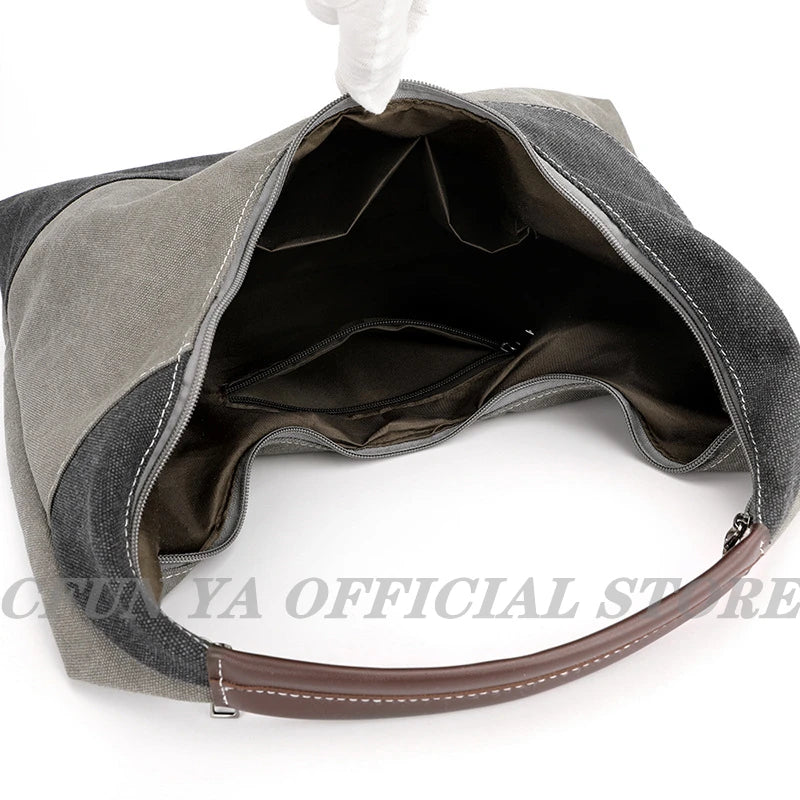 Canvas Shoulder Bag Large Capacity Totes Top Handle Bags