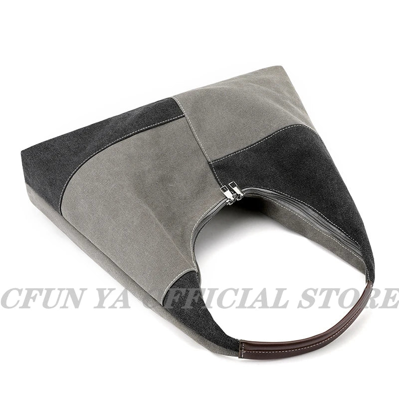 Canvas Shoulder Bag Large Capacity Totes Top Handle Bags